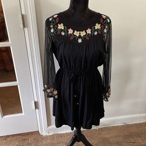 Sheer Sleeve & Shoulders Dress